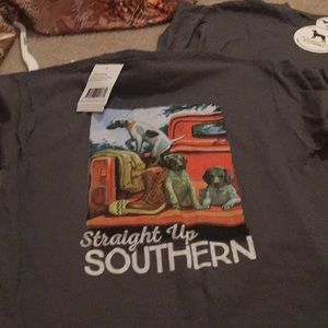 Boys straight up southern hunting dog T new